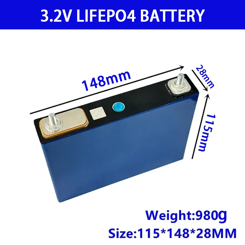 LifePO4 Rechargeable Lithium Iron Phosphate Battery, Off Grid Solar System  90Ah 3.2V Suitable for Ships, Golf Carts UPS Motor