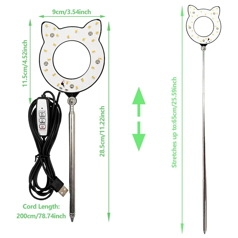 Lampada da coltivazione a LED a luce di riempimento a spettro completo per piante da interno con altezza regolabile, timer 2/4/8H dimmerazione a 4 livelli per giardino
