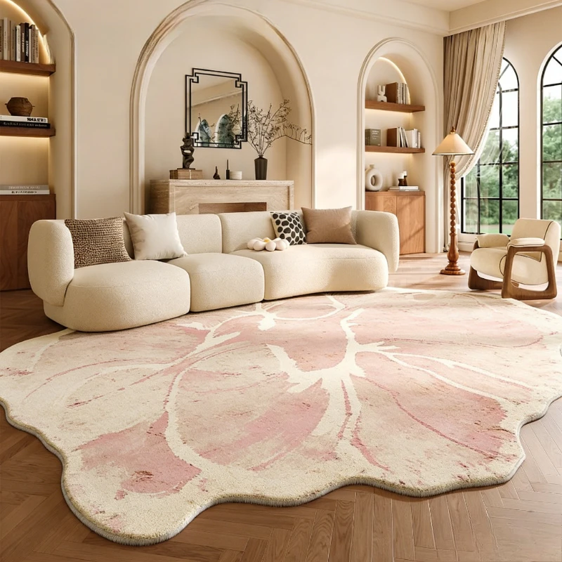 Moderner Stil Schlafzimmer-Deko Linierte Teppiche Unregelmäßige Formen für Wohnzimmer Flauschige Weiche Lounge-Bodenmatte Dicker Plüsch-Teppich für Zuhause