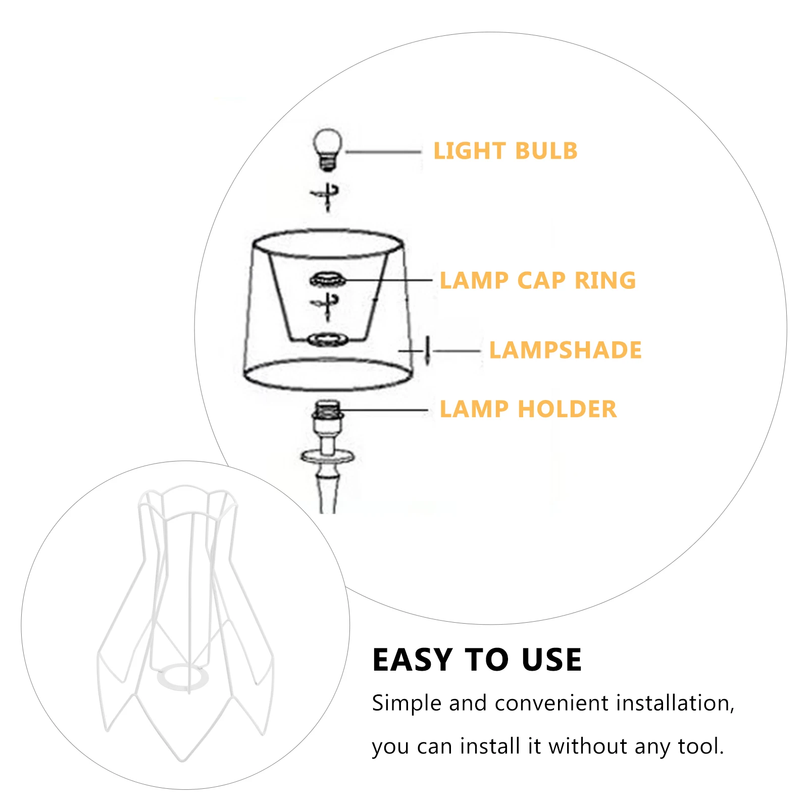 

Braiding Frame Lampshade Wire DIY Ring Lamp Shade Cover Frames for Desk Lamp Chandelier Decorative Lighting Accessories
