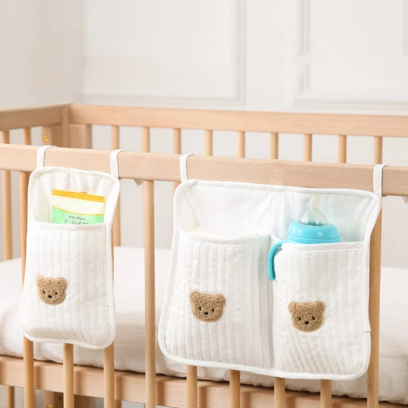 Cribs Storage Bag Bedside Hanging Storage Bag for Diaper Multifunctional Hanging Pocket Organizing Bag