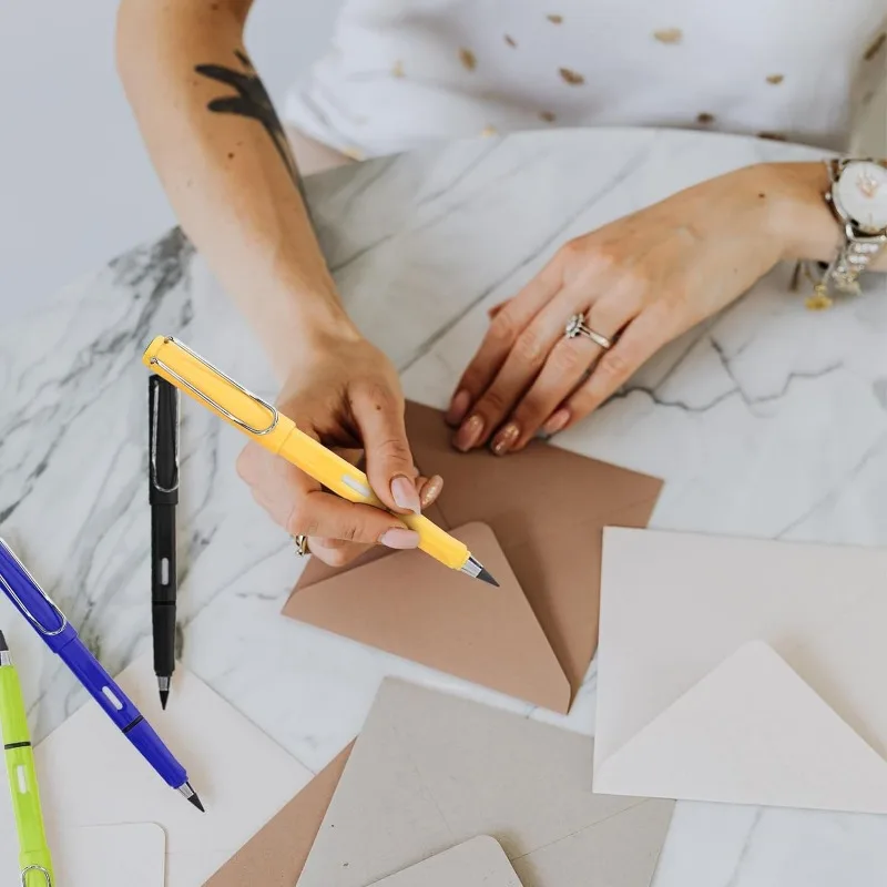 Inkless Pen Pastel Eternal Pencils Pen Tips Reusable Everlasting Writing Pencil for Writing Drawing