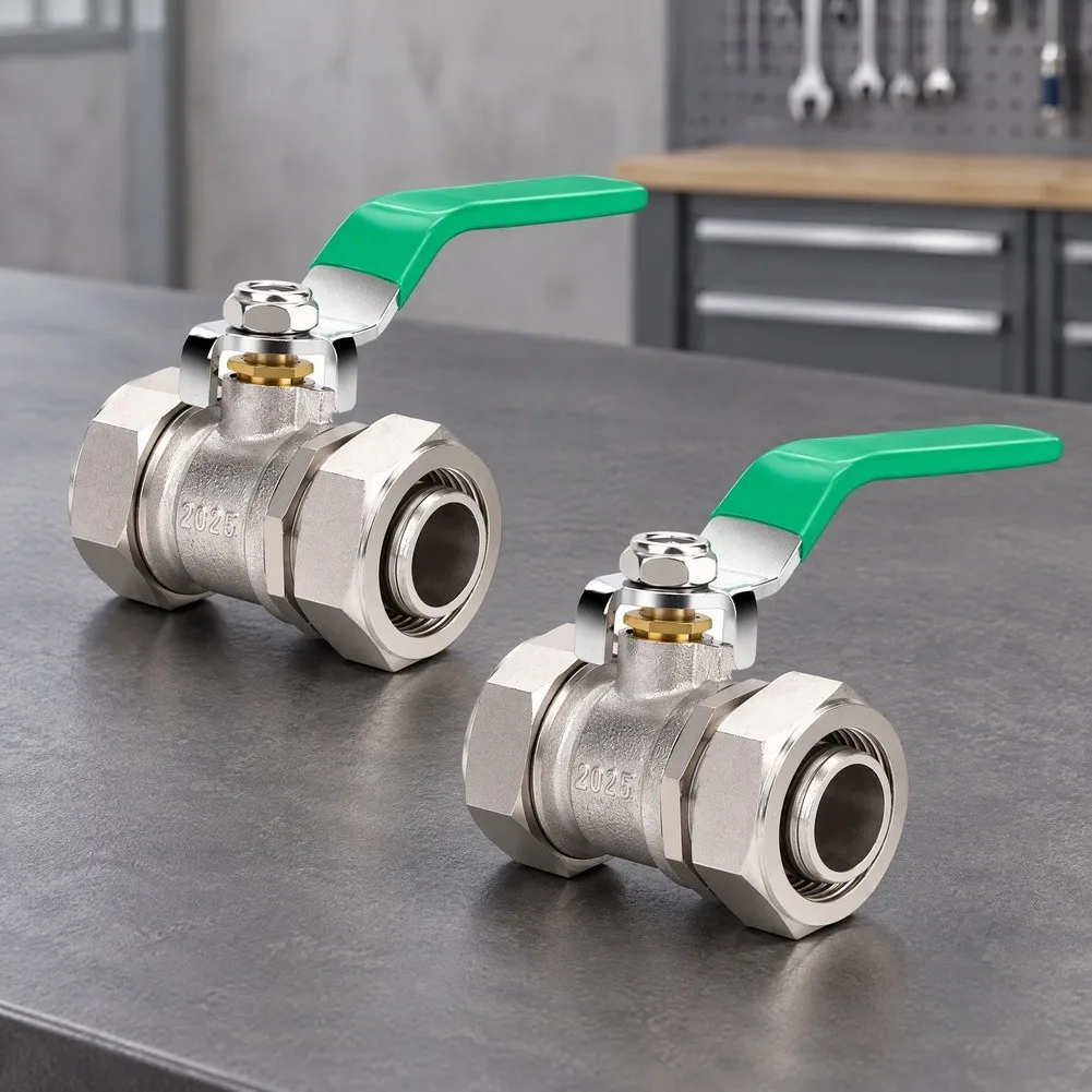 3/4 Inch Ball Valve Set 2PCS for Compressed Air Piping in Workshop For Garage Use Double O Ring Leak Free Design
