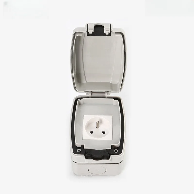 Outdoor Waterproof Socket European Standard French Ip66 Rainstorm Proof Socket Widely Used Pc Flame Retardant Well-Designed