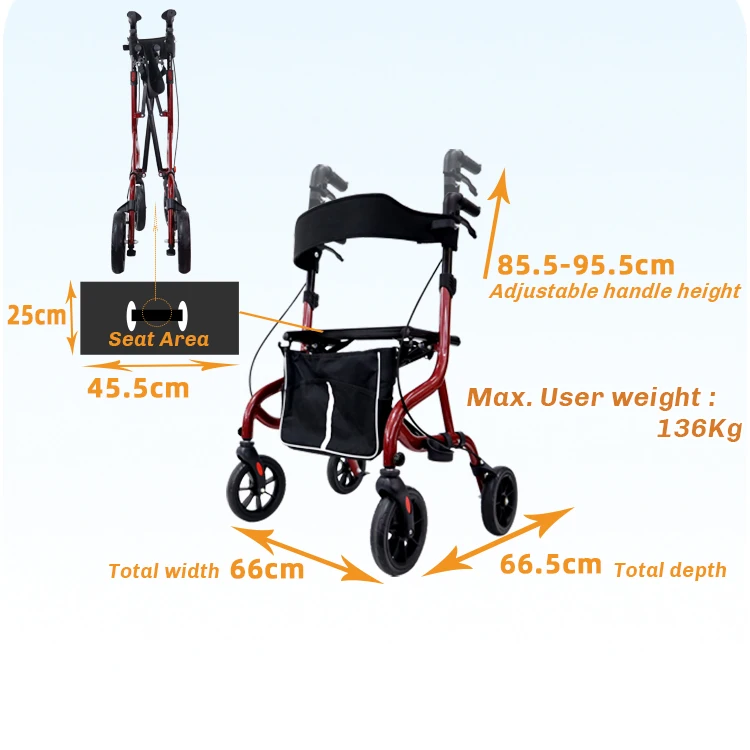 

medical aluminum alloy walker household walker & the elderly folding adult walker