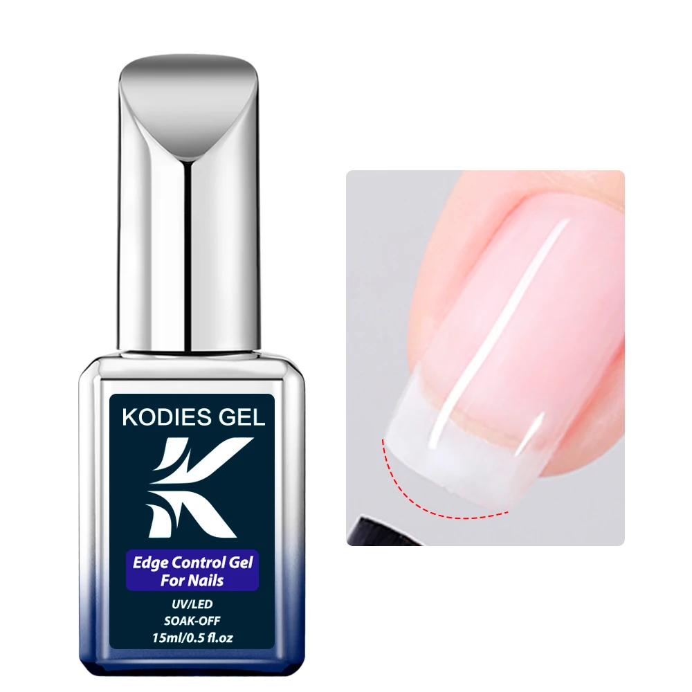 KODIES GEL Nail Edge Control Gel Polish Strong Reinforce Gel Base Coat 15ml Semi Permanent UV Shine Top Coat Manicure Nail Art