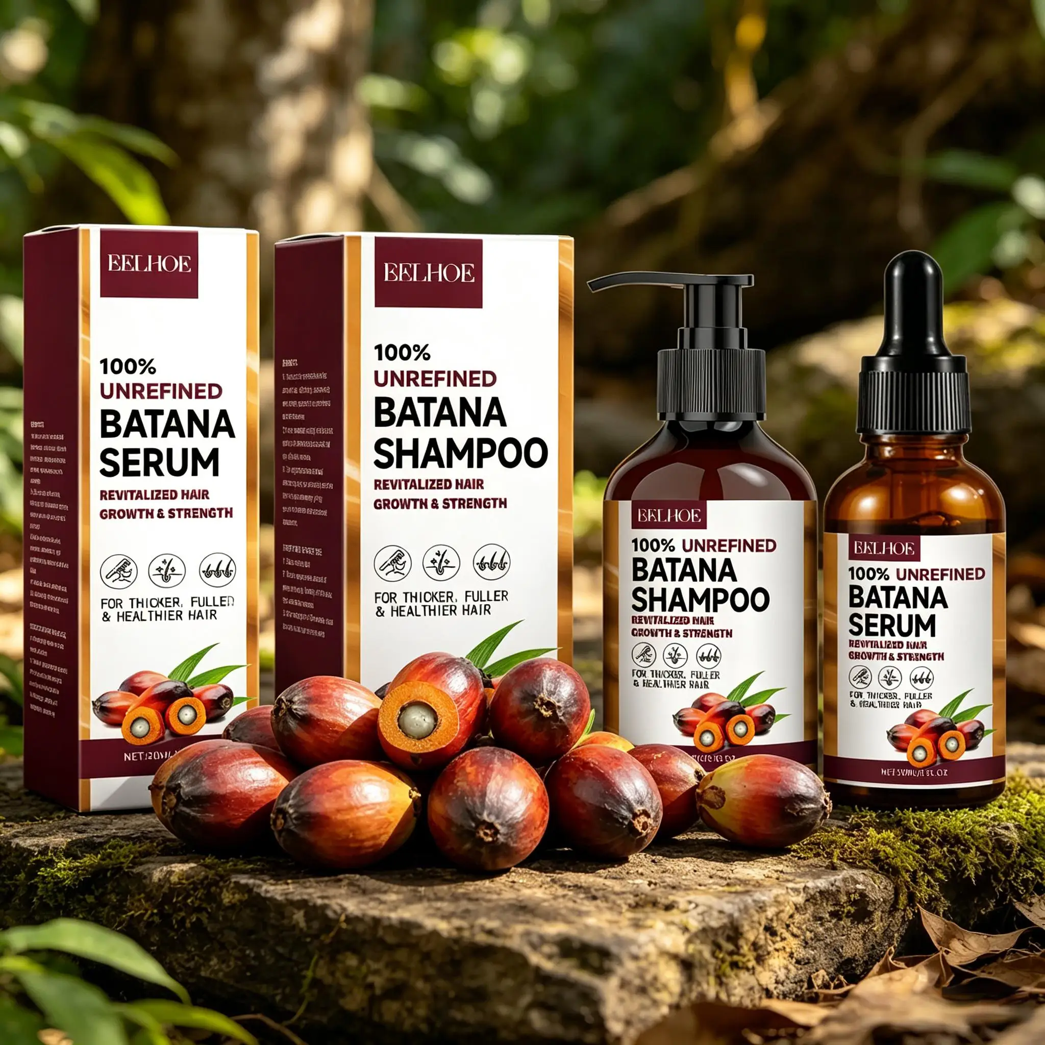 Batana Oil Shampoo Deep Cleaning Moisturizing Smooth Anti Frizzy Repair Damaged Hair Regulate Scalp Oil Regrowth Hair Care Set