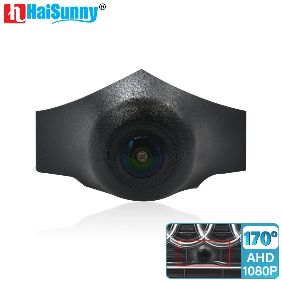 HaiSunny HD AHD 1080P telecamera frontale per Audi Q2L 2018 2020 2021 impermeabile visione notturna CVBS griglia parcheggio telecamera Fisheye