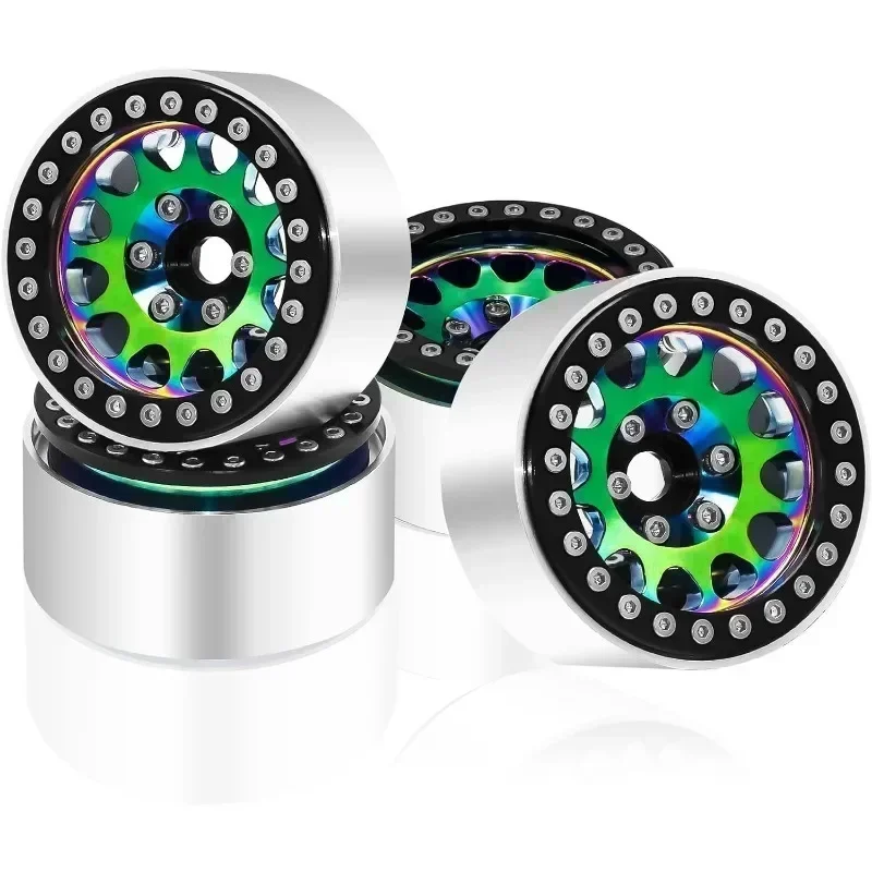 

4Pcs Aluminum Alloy 1.9" Beadlock Wheel Rim Colorful For 1/10 RC Crawler Axial SCX10 90046 AXI03007 TRX4 VS4-10 Redcat Gen8