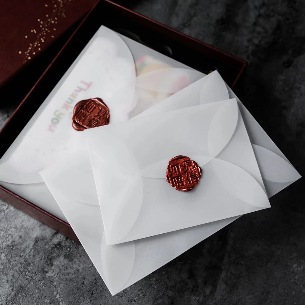 

Invitation Gift Packing Postcard White For Card Vintage Semi-transparent Sulfuric Acid Paper Envelopes For DIY Paper Envelopes