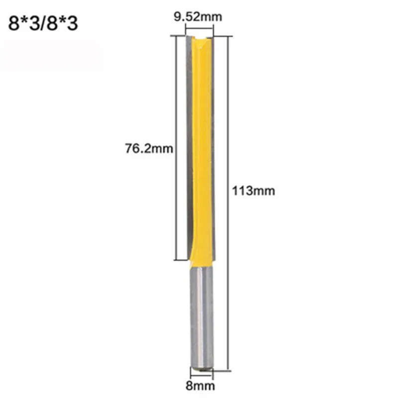 8mm Shank 50mm 77mm Long Straight Router Bit 1/2