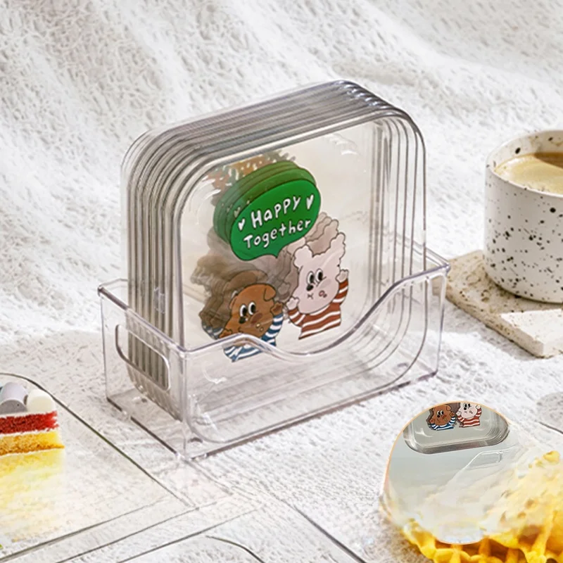 

Home Use Dining Table Small Plate Fruit Sna Plate Bone Discard Plate with Base Geometric Pattern Plastic Material