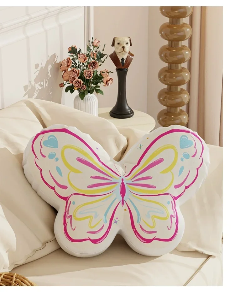 

42x38cm Butterfly Throw Pillow Bed Decoration with Pillow Cushion Sofa Doll Girls Bedroom Learn New Cushion 2024 New