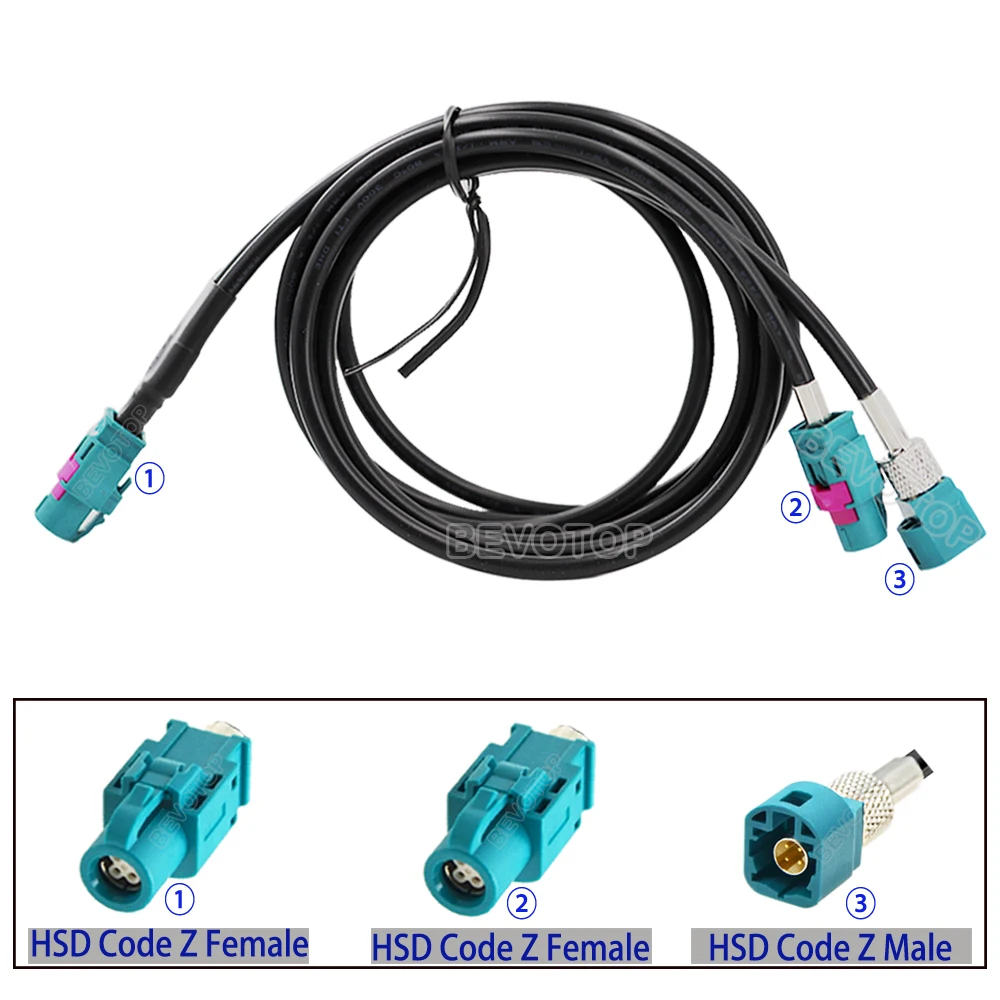 HSD LVDS Cable Y Type 1 to 2 Splitter 4 Pin Code Z to Z Female & Z Male Connector 4 Core HSD Cable Wire Video Line 0.5CM-2M