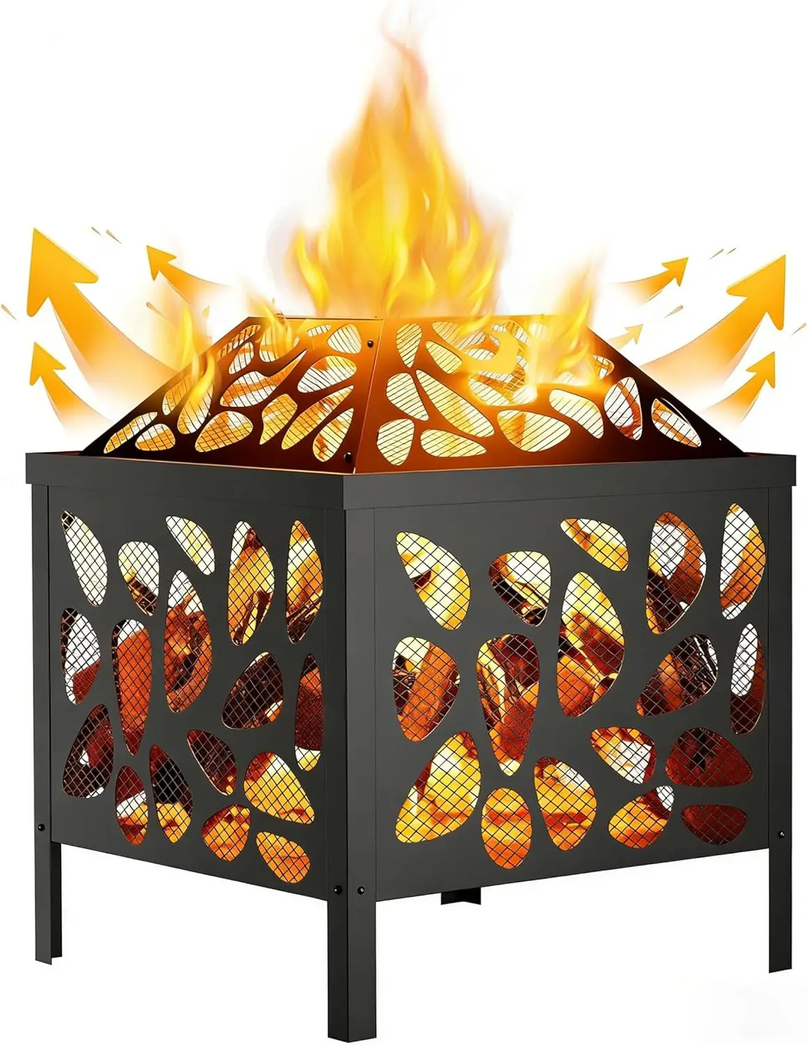 15.7-Inch Small Outdoor Wood Burning Fire Pit for Patio, Camping, Backyard, Deck, Picnic & Porch