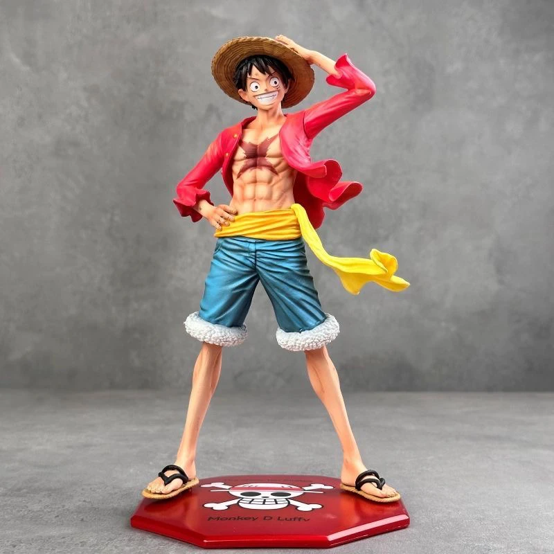 

One Piece Anime Ghost Island Luffy Figure Desk Decorative Item Pressure Cap Computer Case Accessory Collectible Toy