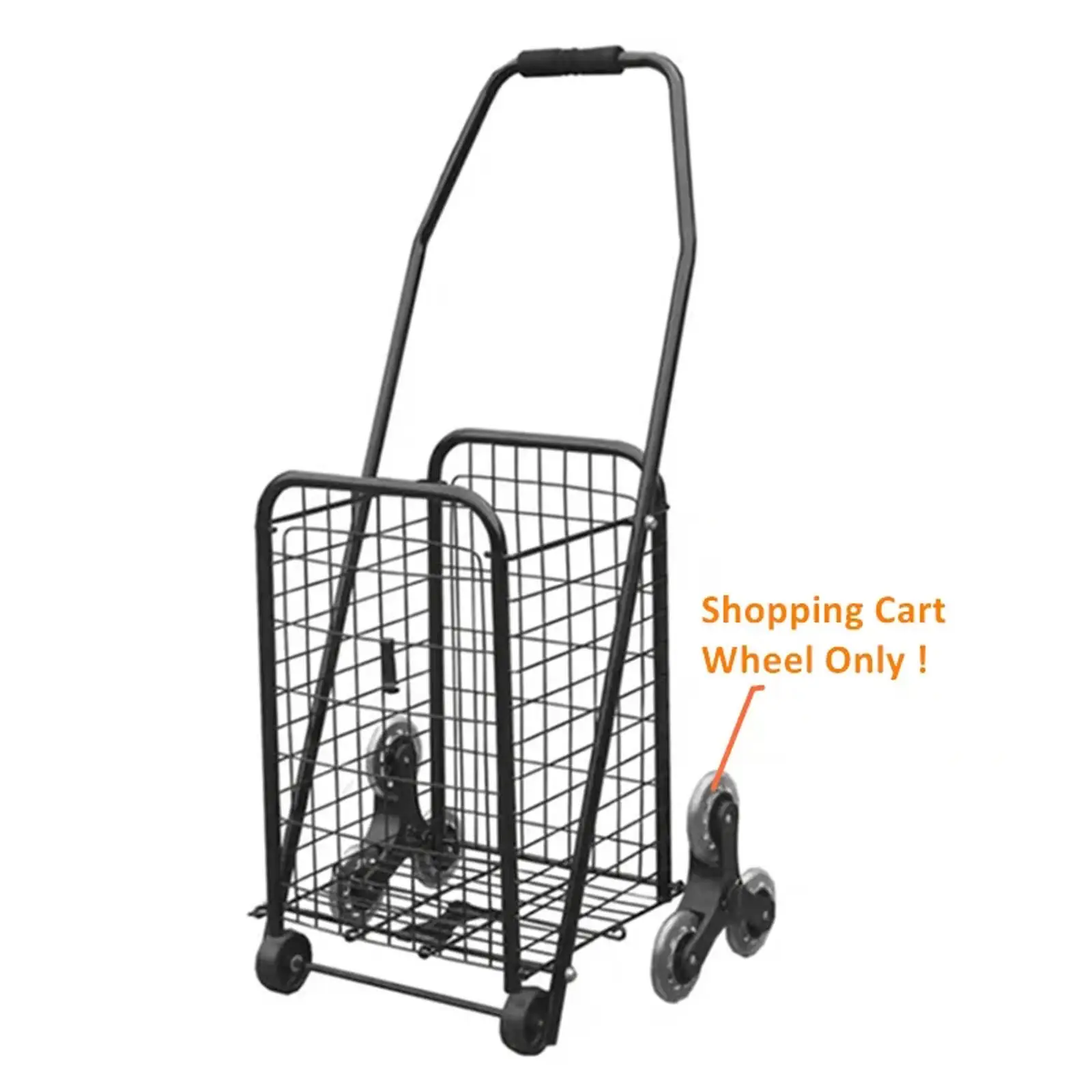Foldable Shopping Trolley Triangle Wheels Swivel Caster Set for Luggage Cart Stair Climbing Cart and Work Trolley