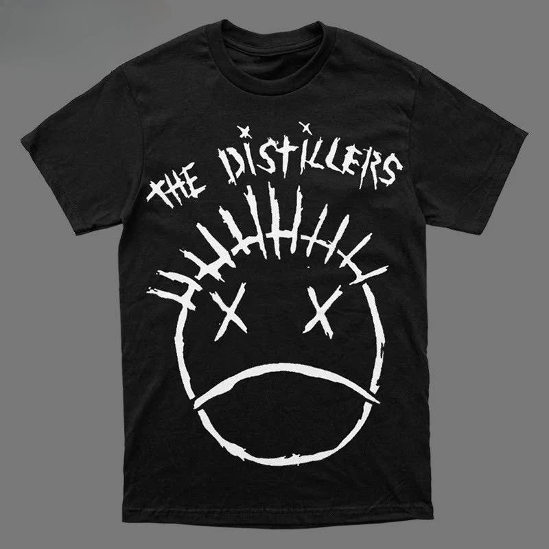 The Distillers Distillery Band Punk Rock American Vintage Sad Expression Grafik-Kurzarm-T-Shirt