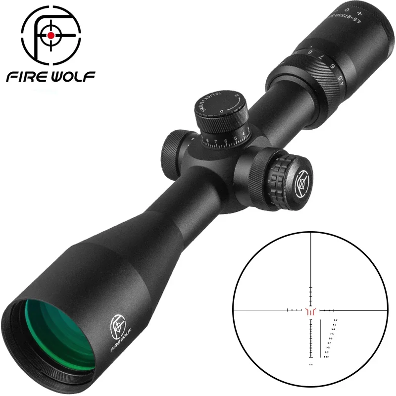 Fire wolf 4.5-27X50 Scope Tactical Rifle Optic Scope Sight with Fully Multi-green Coated Optics for Archery Hunting