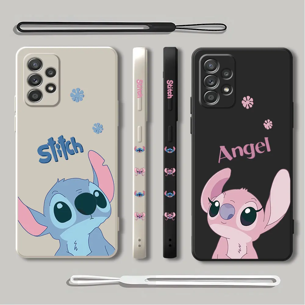 Lilo Stitch Angel Case for Samsung Galaxy A02s A10 A03 A01 Core A70 A51 A30 A50 A71 A20s A02 A04e A05s A31 Silicone Cover