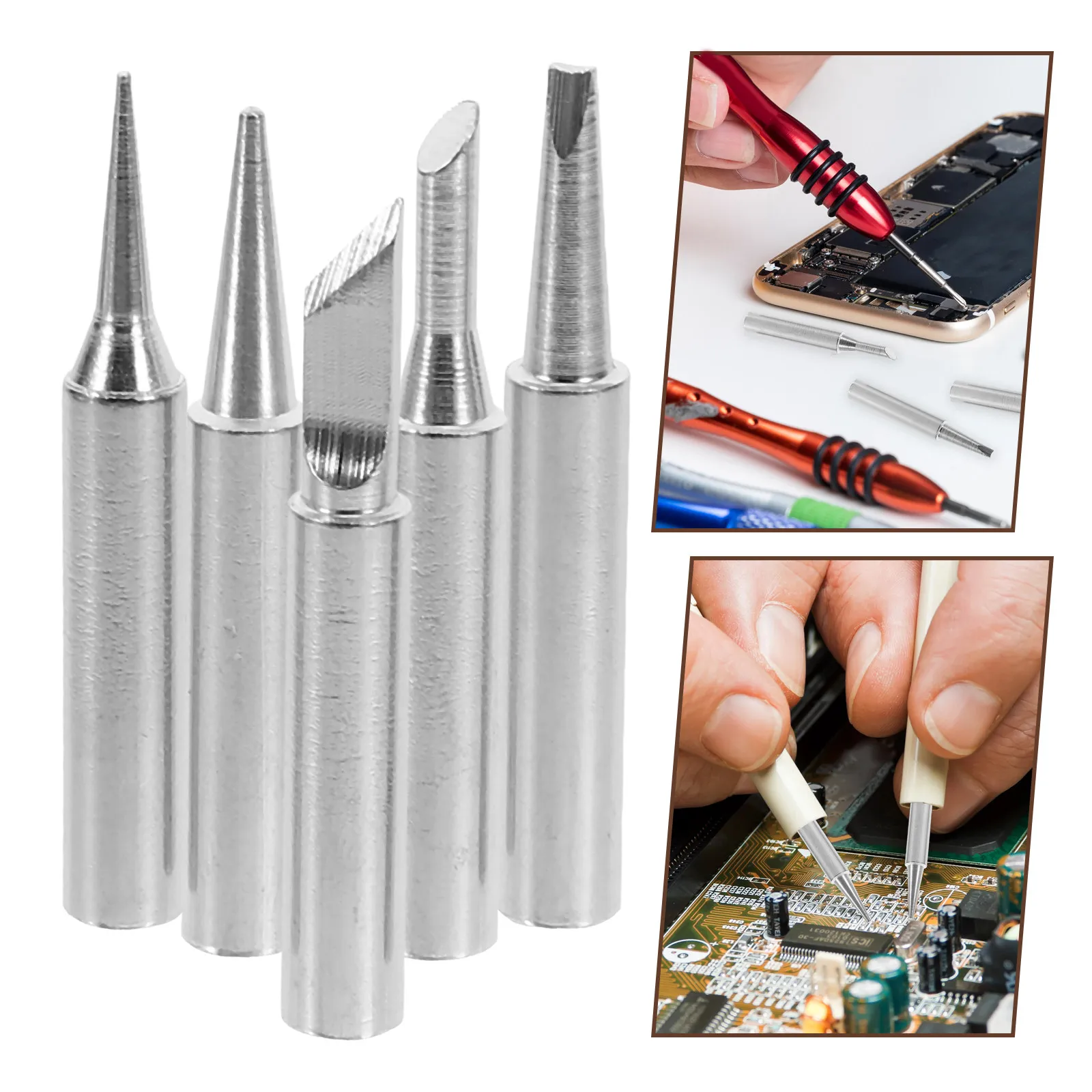 5Pcs Soldering Iron Tip Assorted Replacement Set for 900M Series Precision Soldering Iron Tips Electronics Repair Kit