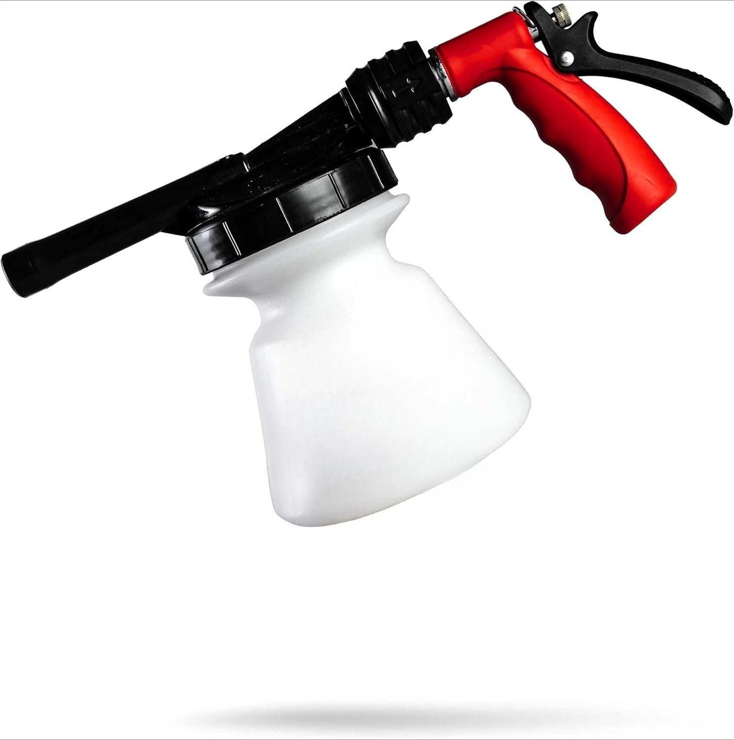 Pistola de espuma - se puede conectar a una manguera de jardín para lavar el coche, y se puede usar con líquido para lavado de coches y detergente.