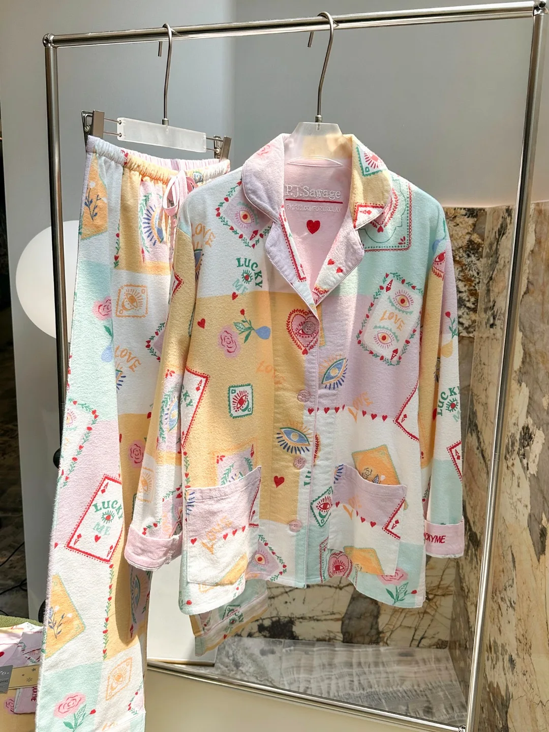 

Комплект домашней одежды PPJS: утепленный двусторонний хлопковый костюм из чистого хлопка для осени и зимы, женская хлопковая ночная рубашка, послеродовой комплект