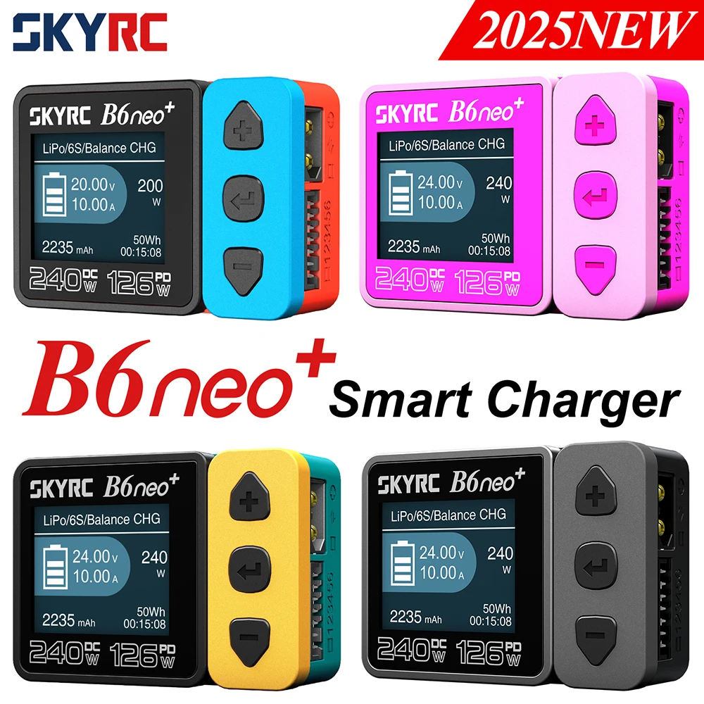SKYRC B6neo / B6neo + Bateria LiPo Carregador de equilíbrio inteligente DC 200W PD 80W Entrada para modelo RC carro navio barco avião