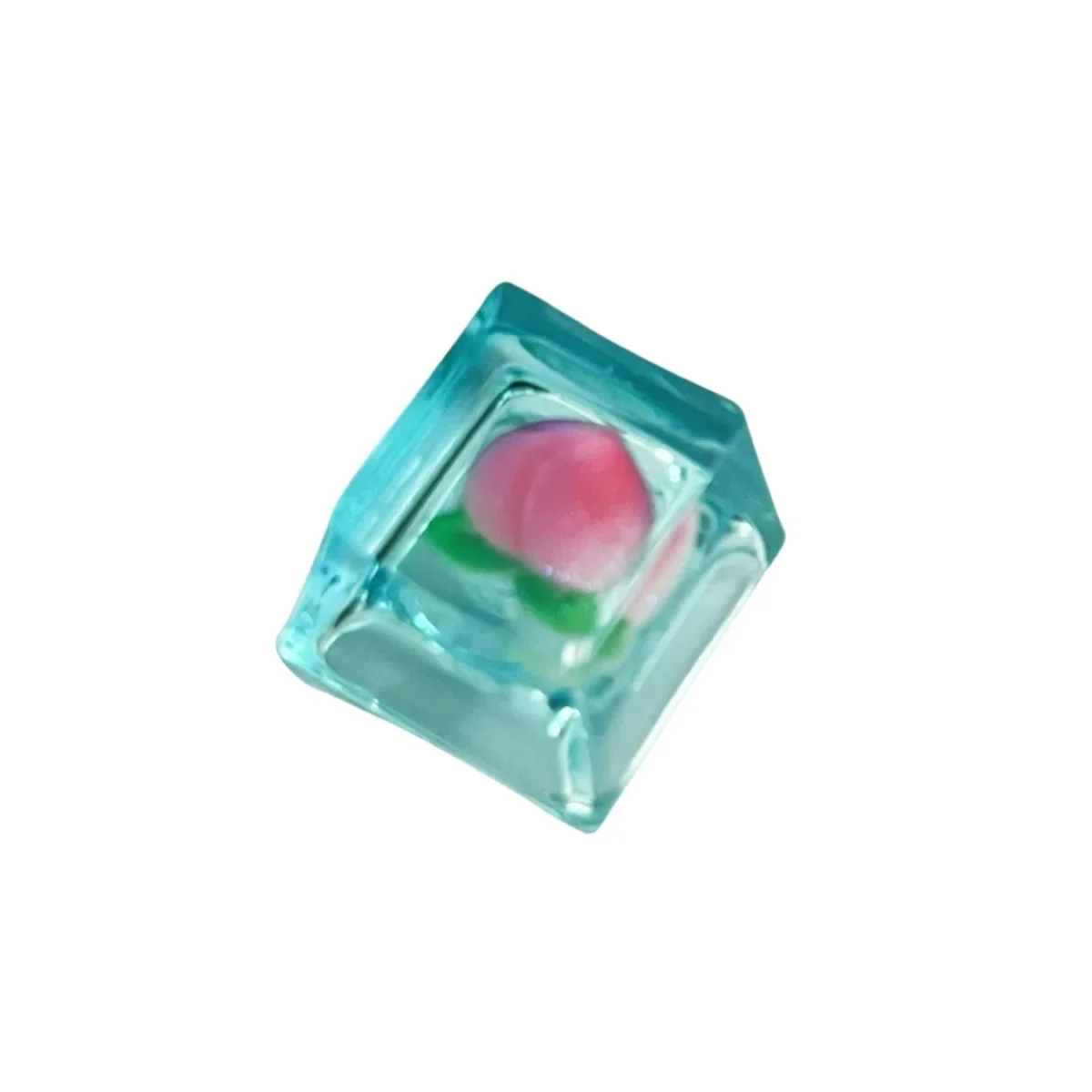 Resin Epoxy Transparent Strawberry Keycap Personalized Peach Cross Axis Mechanical Keyboard Keycap R4