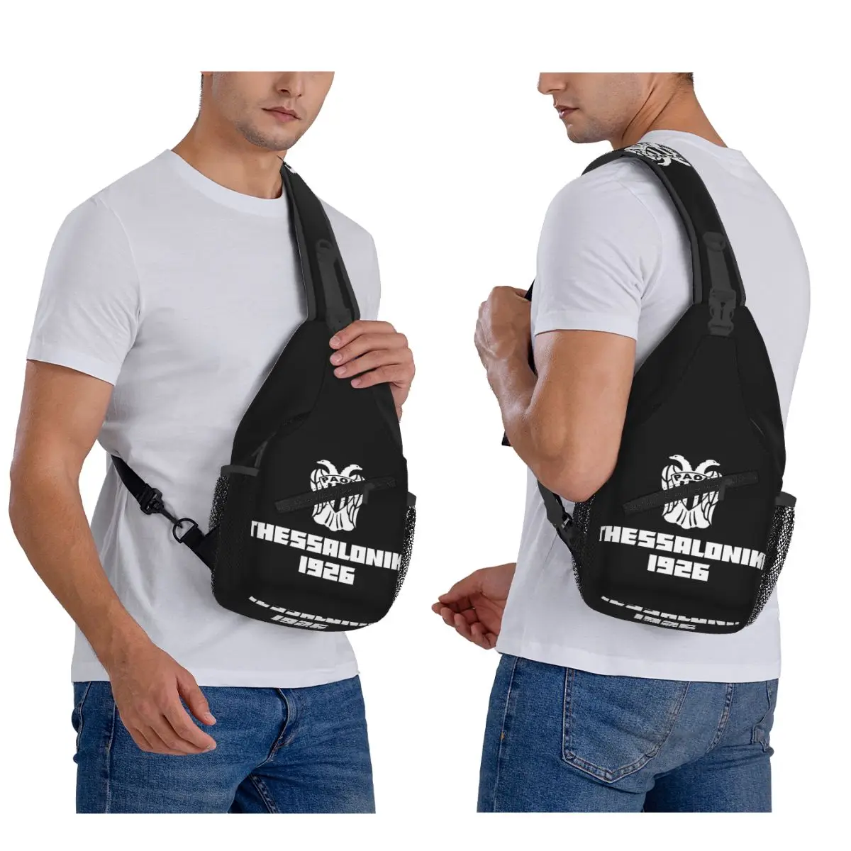 

Paok Thessaloniki Ultras Hooligans Chest Bag Men Sling Crossbody Backpack Chest Bag Travel Hiking Daypack Shoulder Bag