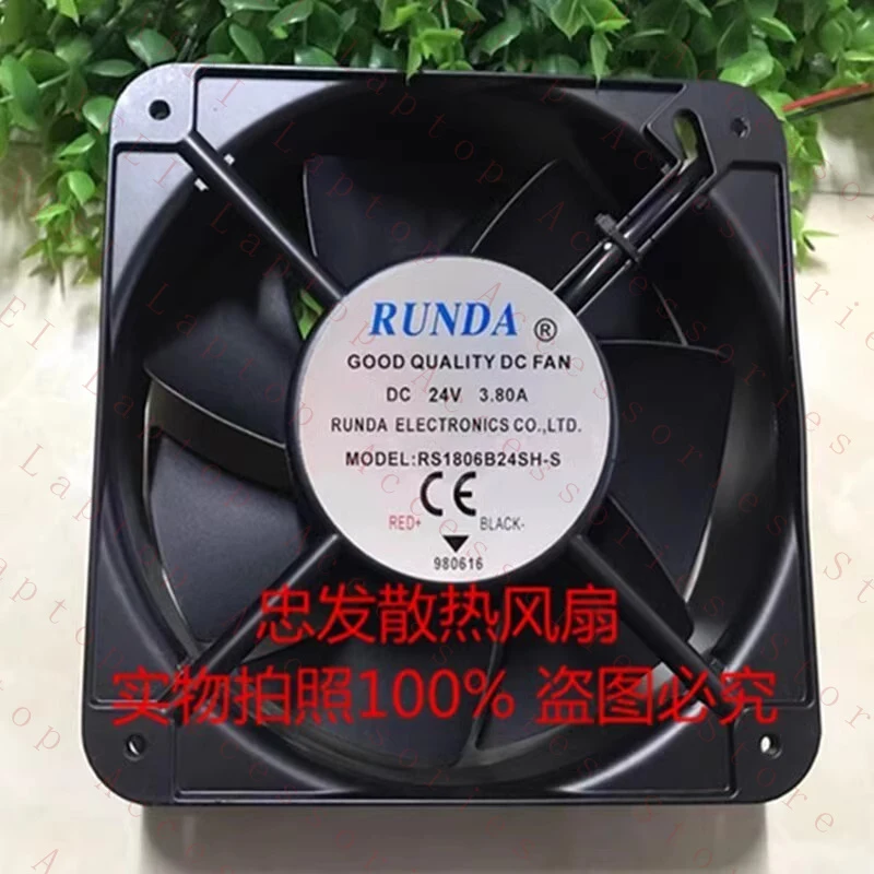 D  FOR RUNDA RS1806B24SH-S 18060 DC24V 3.8A 18CM 2-wire high airflow inverter cooling f
