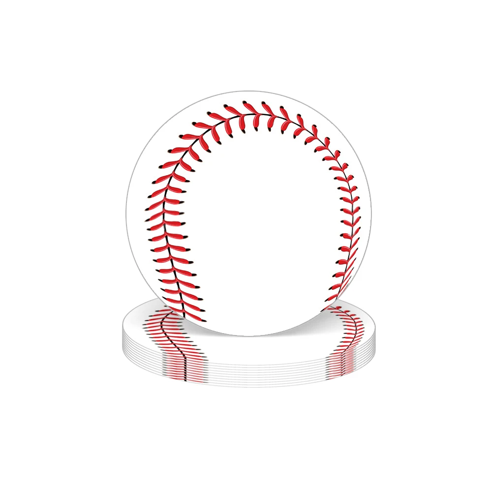 10 Stück Baseball-Teller, runde Pappteller mit Baseball-Motiv, Speiseteller für Spieltag, Baseball-Geburtstagsparty-Zubehör