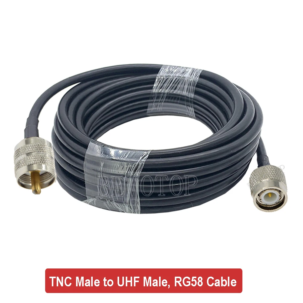 PL259 UHF Male to TNC Male Plug RG58 Pigtail Cable Radio Antenna RF Extension Cable Jumper for CB Radio Ham Radio FM Transmitter