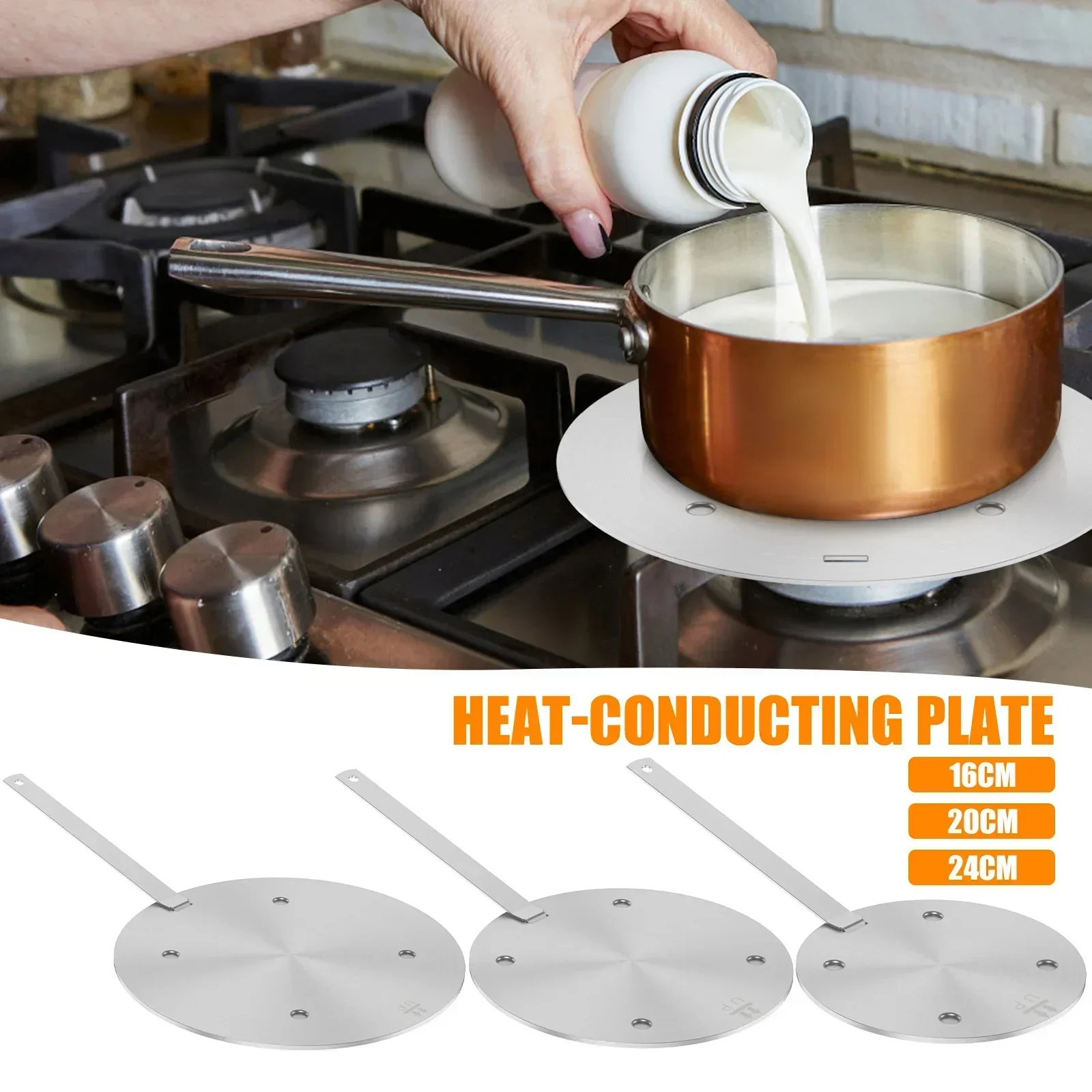 Heat Diffuser Plate 16/20/24/28cm Heated Induction Adapter 3 Tier Heat Conduction  Kitchen Evenly Heat Diffusion Plate