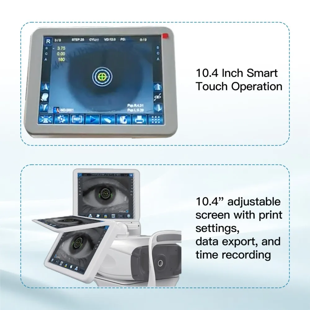 Ophthalmic Optical Instrument Auto Refractor 10.4" LCD Screen Auto Refractometer Keratometer for Ophthalmology Equipment Eye view 3