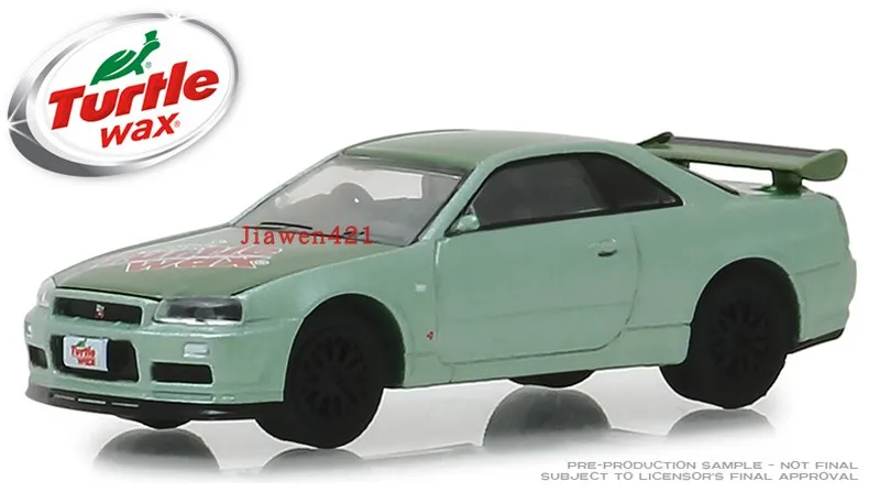 

GreenLight 1:64 Turtle Wax - GT-R (R34) Alloy Limited Edition Model Original Packaging Wall Pendant Gift for Friends