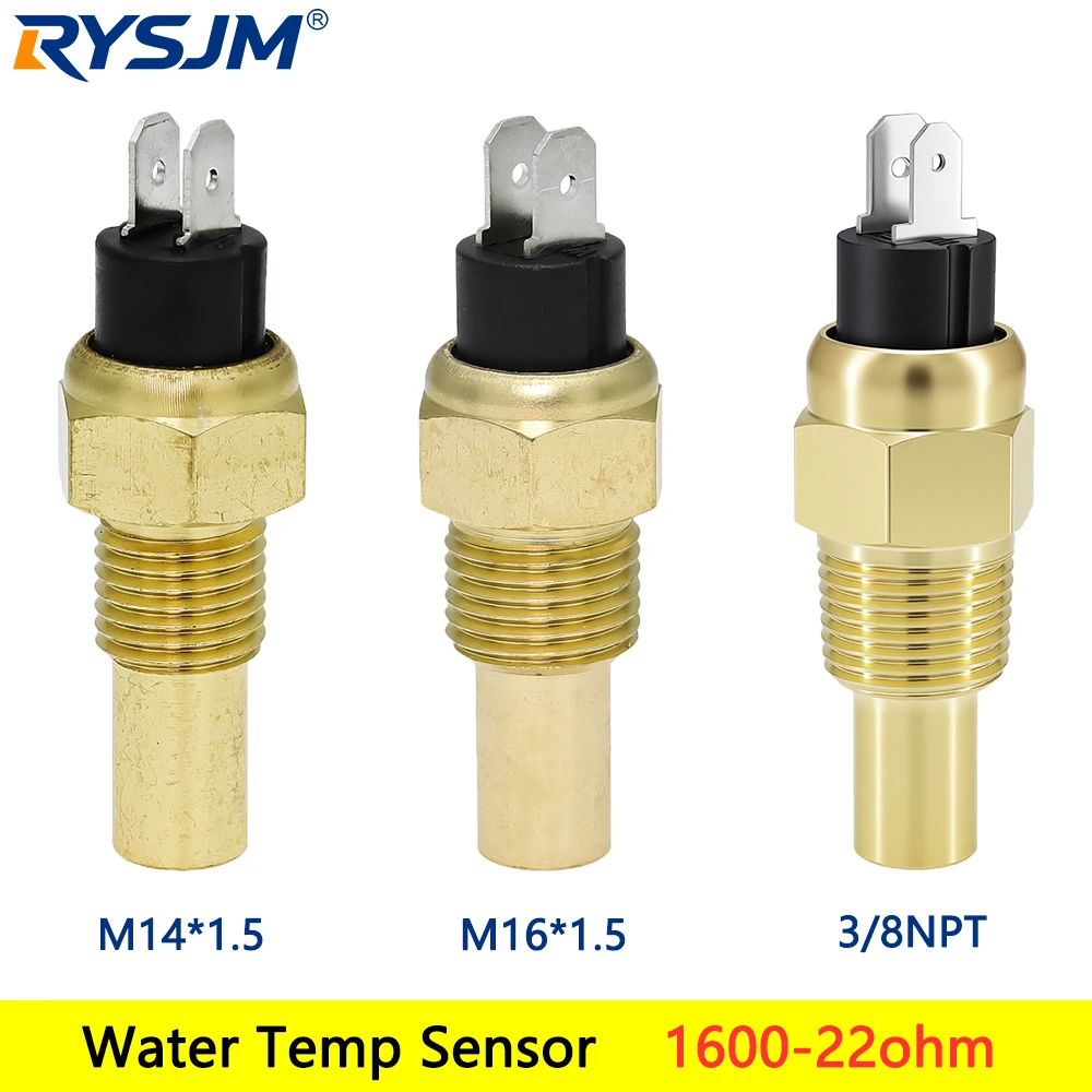 1600-22ohm Universal Water Temperature Sensor 3/8NPT M14*1.5 M16*1.5 Thread Water Temp Sensor For Car Auto Truck Boat Meter