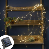 Solar Fairy String Light Outdoor With 8 Modes Multi Strand 600 LEDs Lamp Solar Powered Waterfall Lights Warm White Firefly Light