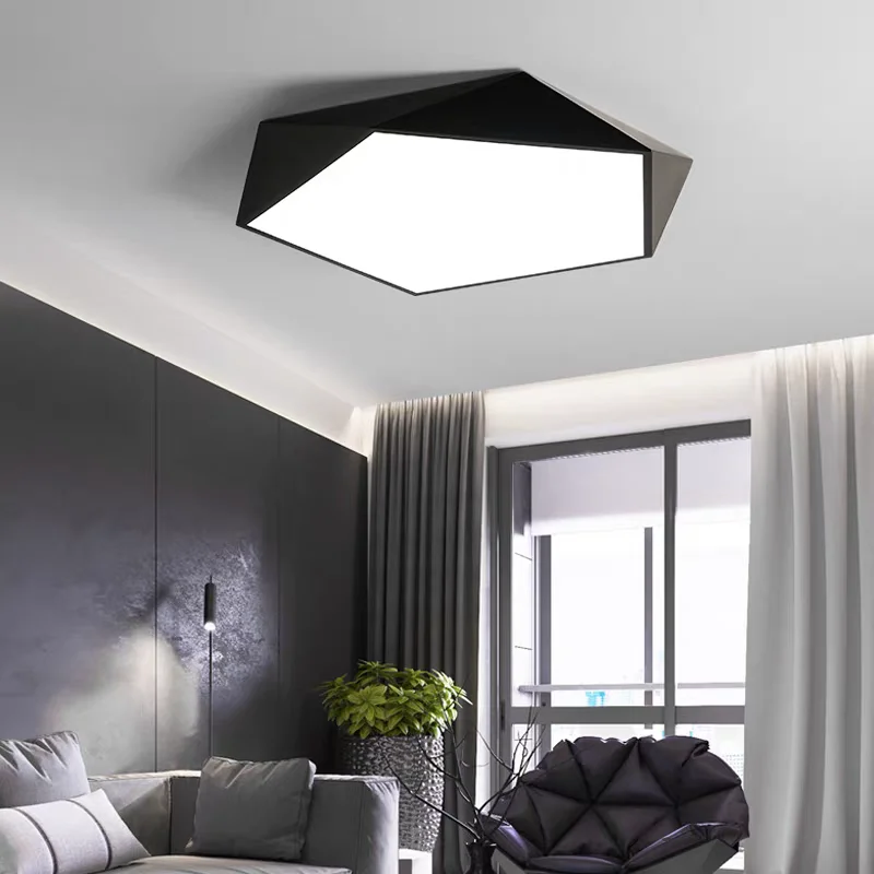 Ultra Thin Diamond Shaped Ceiling Light Minimalist Eye Protection LED Lights Living Room Bedroom Study Energy-saving Home Decor