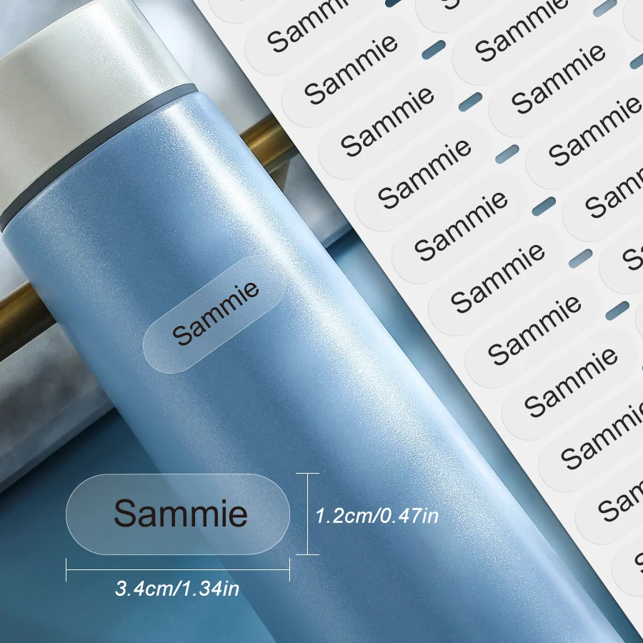 ‌Personalized Waterproof Name Stickers for School Supplies - Custom Transparent Tags for Kids Water Bottles, Books & Bags,Label‌