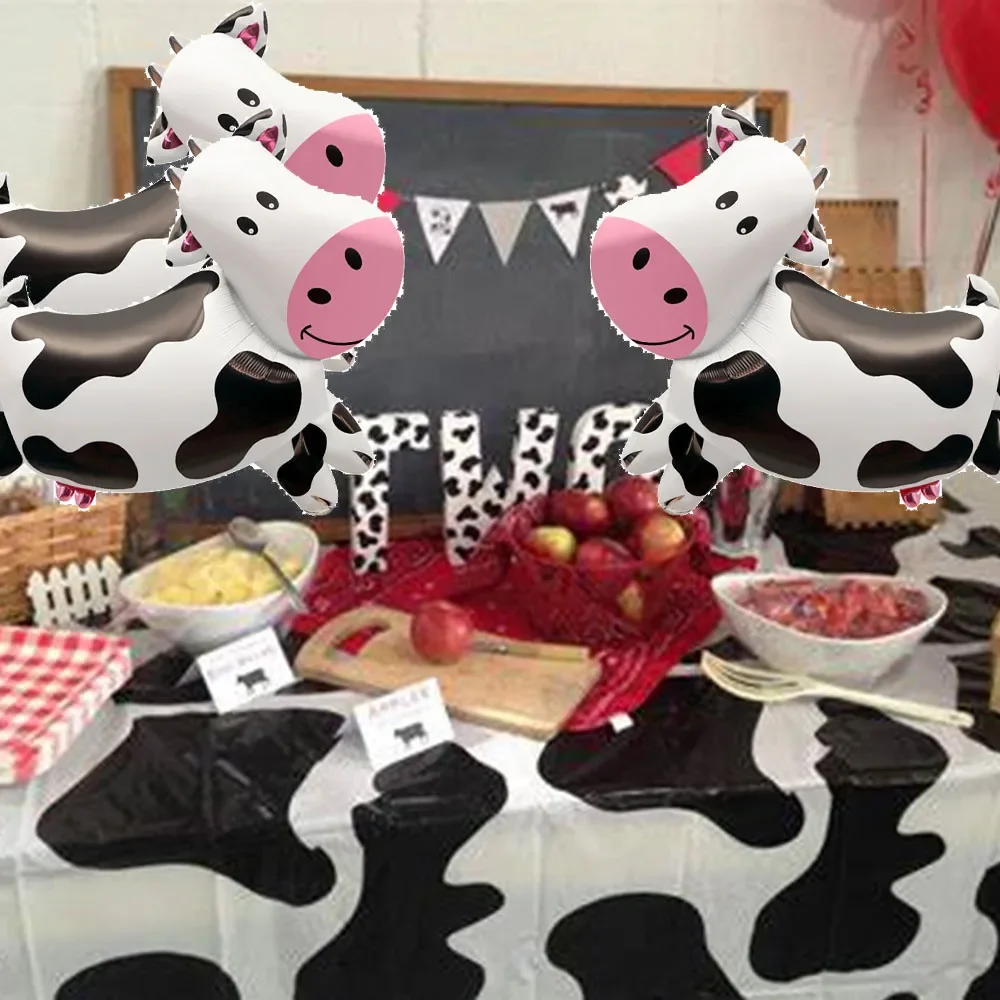 2 قطعة بالونات رقائق البقرة على شكل بقرة بالون هيليوم لمزرعة حفلة عيد ميلاد الديكور استحمام الطفل مزرعة الحيوان موضوع لوازم الحفلات