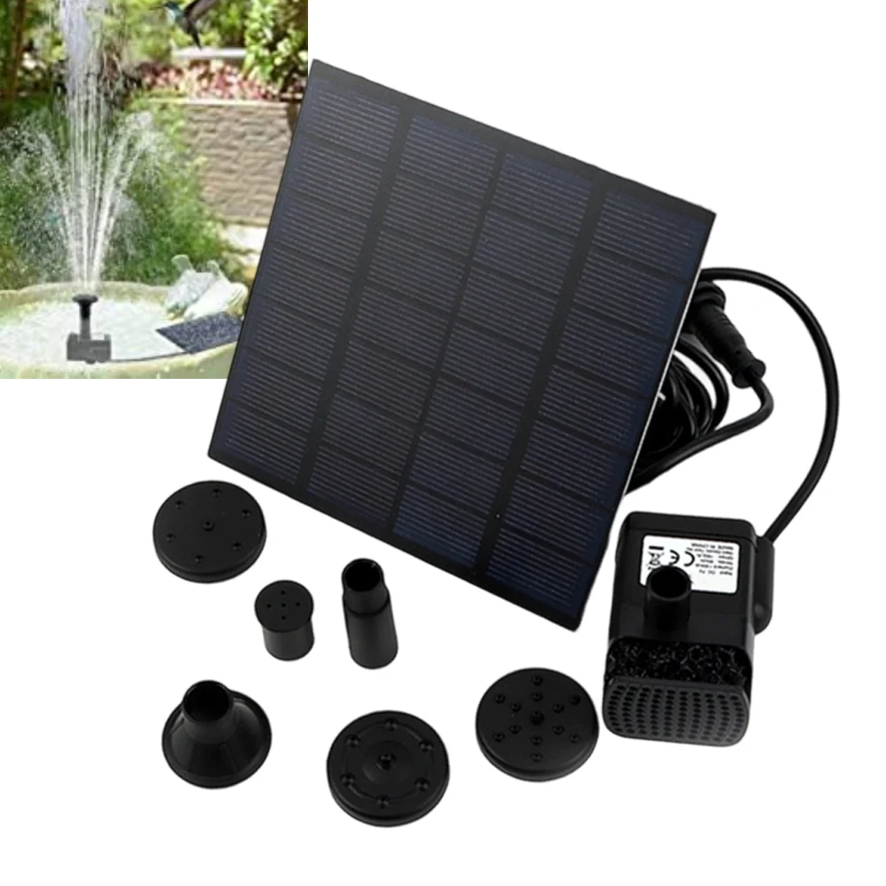 1 Set Solar Powered Fountain Pump 12*12*4.5cm Solar Fountain Solar Panel With Brushless Water Pump Accessories Tools