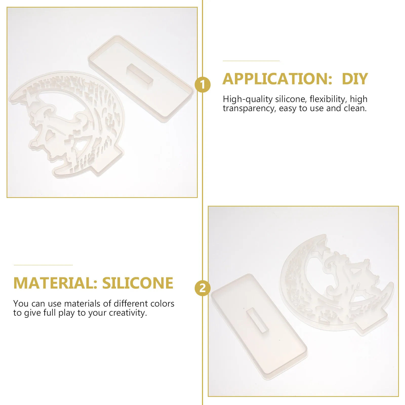 1Set Witch Mold High-Quality Silicone DIY Resin Craft Mould Smooth Surface Perfect for Halloween Party Cosplay Banquet Daily