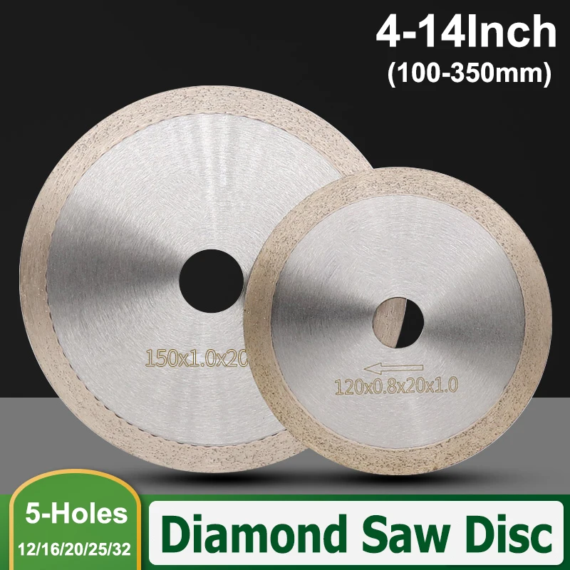 1Pcs 4~20 Inch Diamond Circular Saw Blade No Tooth 100~500mm Cutting Arbor Disc For Jade Agate Glass Gems Stone Polishing Tools