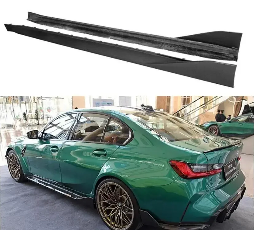 Body Skirts For BMW M3 M4 G80 G82 G83 2021 2022 2023  Side Panels Body Skirts Kit lip Cover Carbon Fiber