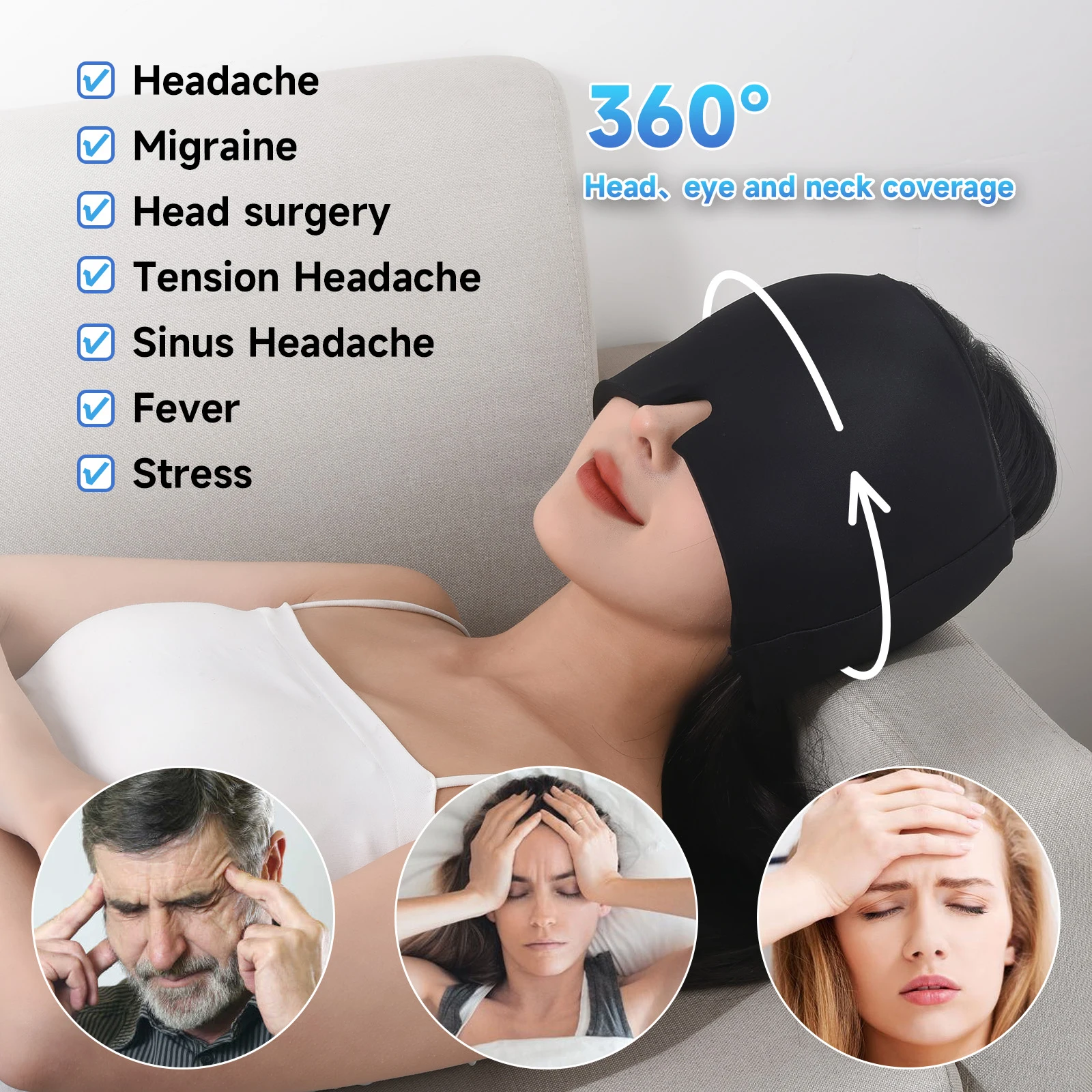 Kakiro-cold and hot compress headband for cervical vertebra, relieve eye fatigue and relax gel mask