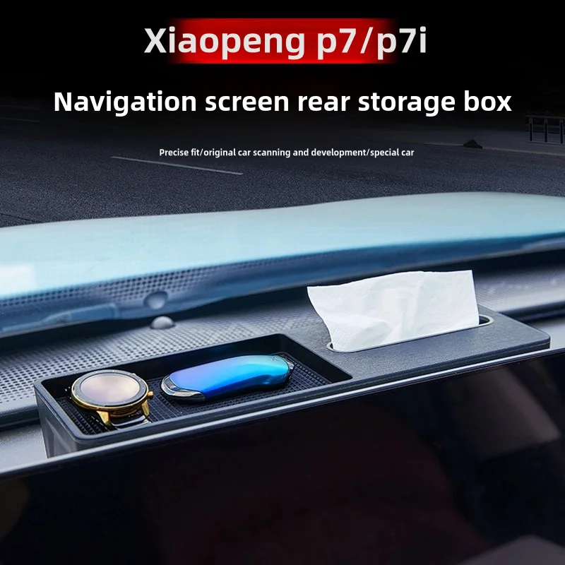 

For Xpeng P7 P7i 2022-24 Dashboard Car Instrument Storage Box Behind Screen Hidden Storage Box Console Organizer Box Accessories