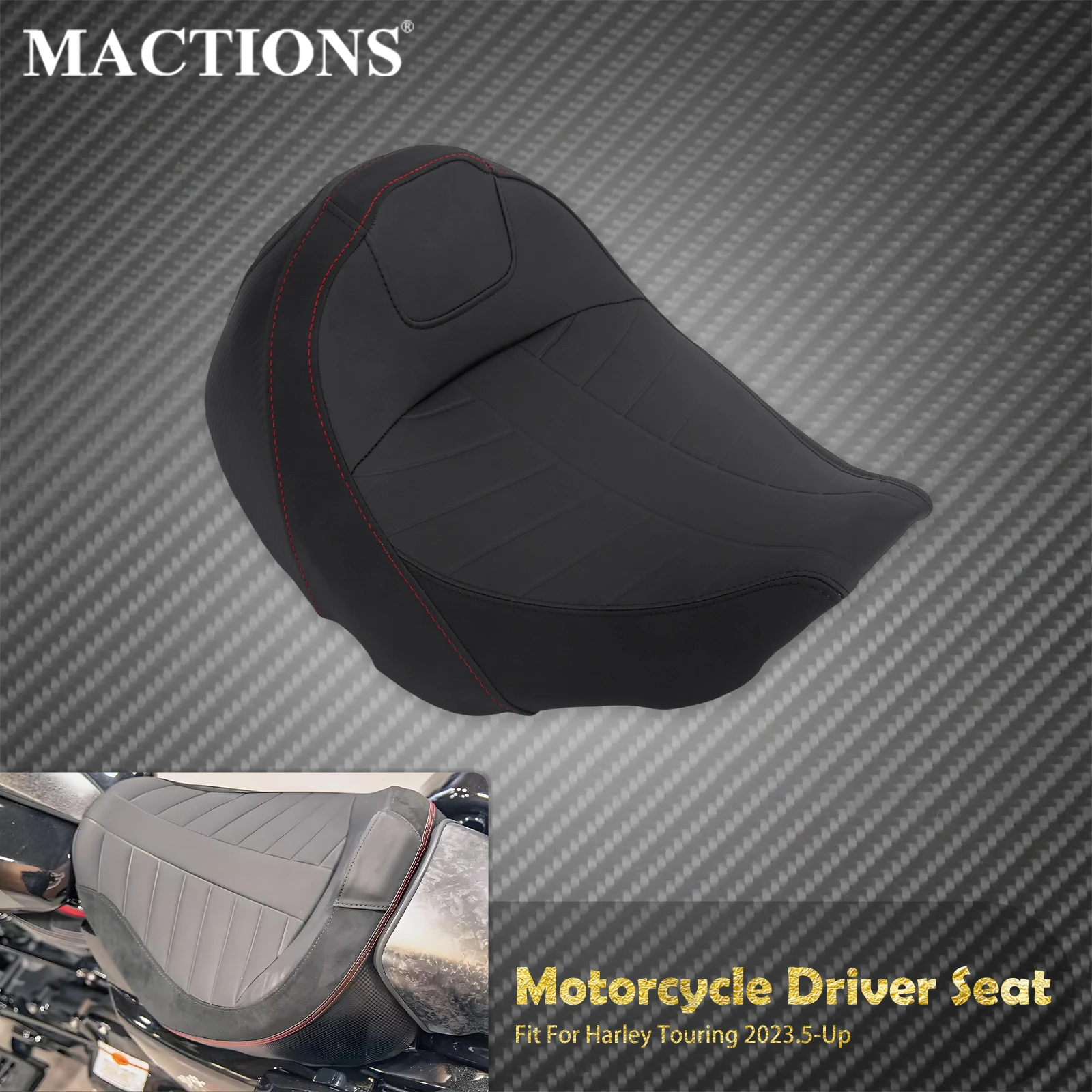 

Motorcycle Solo Driver Seat For Harley Touring CVO Street Road Glide 23-Up FLHX FLTRX 2024-Up FLHXU 25-later Front Cushion Seat