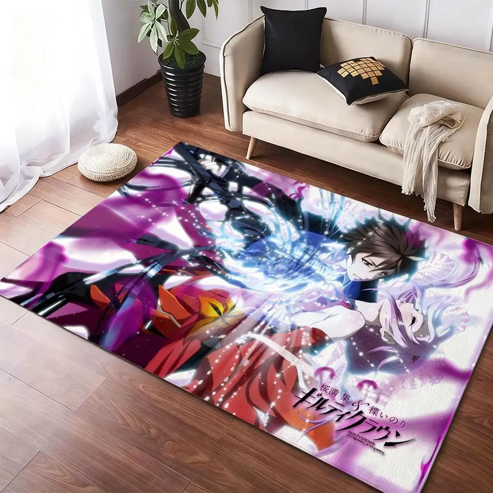 

G-Guilty Crown cute anime Floor Mat Soft Thickened Non-Slip Door Mat for Living Room Home Decor Flannel Rugs