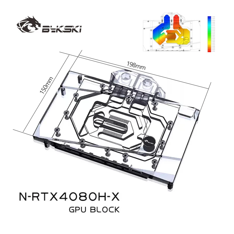 Bykski GPU Water Block for NVIDIA GeForce RTX 4080 Reference Edition AIC Card / Copper Cooling Radiator RGB AURA / N-RTX4080H-X